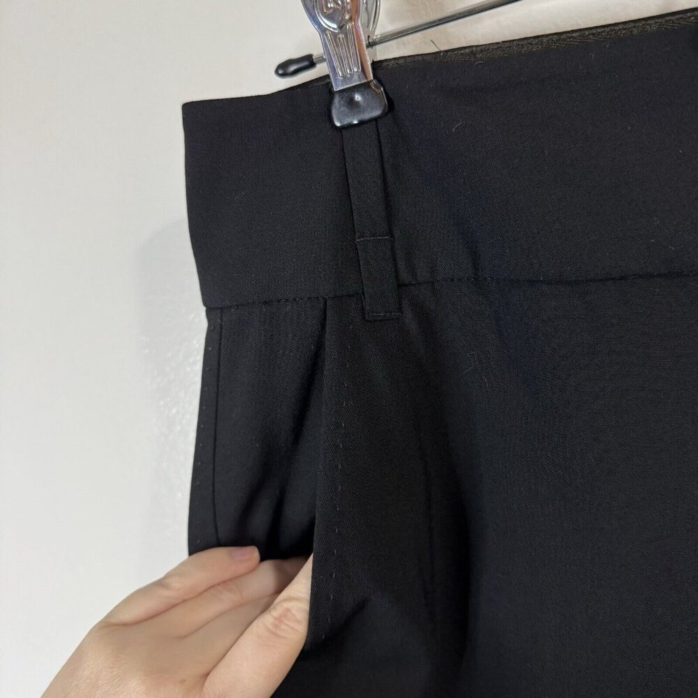Banana Republic Pants 8 Martin Fit Black Wool Stretch Wide Leg Pleated Career - Picture 5 of 11
